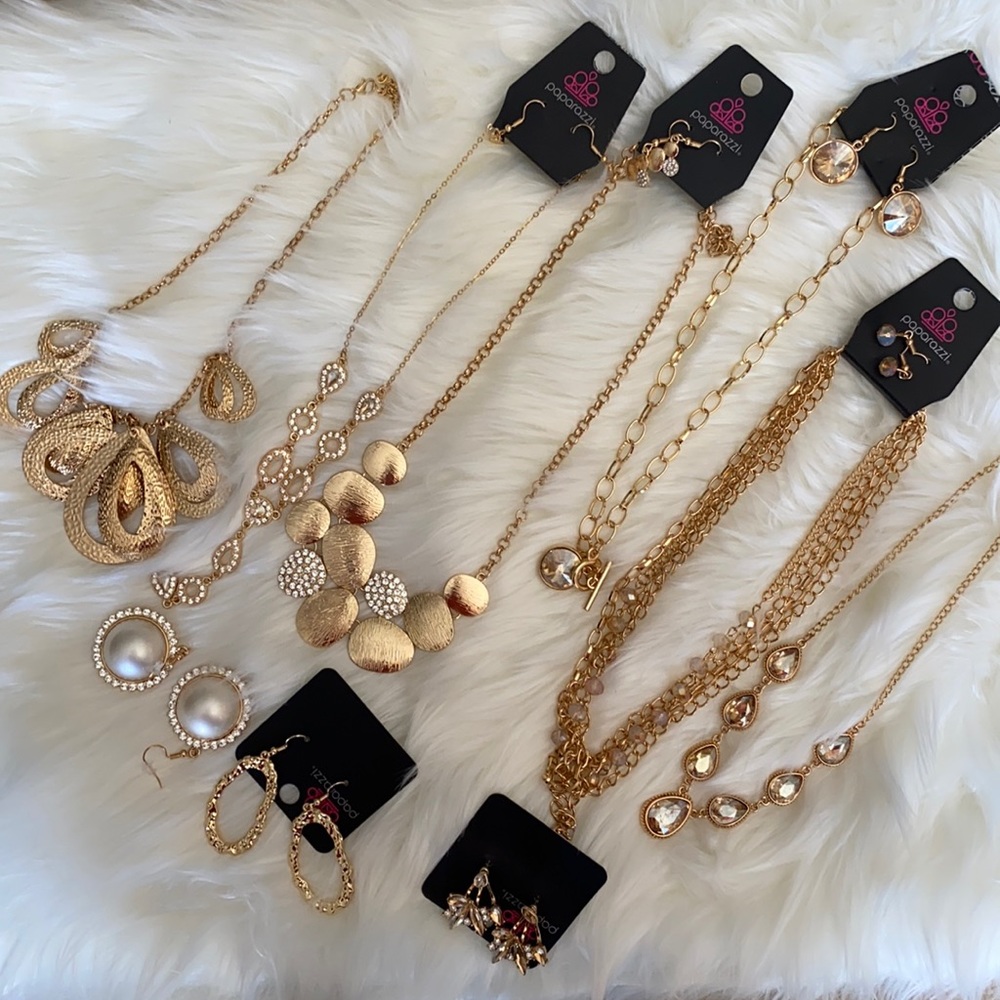 PAPARAZZI Gold Bling Bundle! 9 pieces
